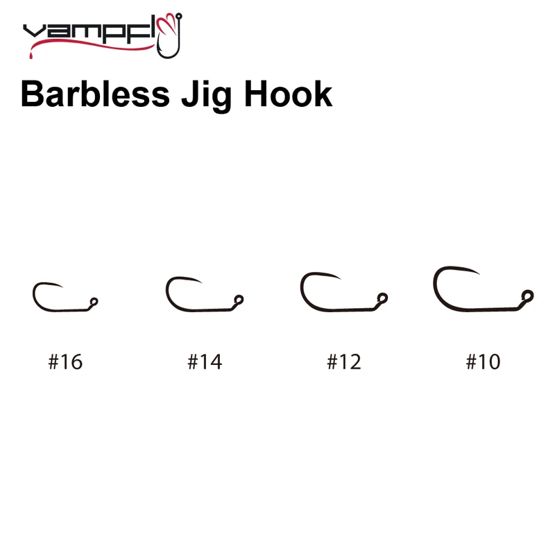 

Vampfly Barbless Jig Hook for Jig Nymph Fly Tying Euro Jig Nymph Tying Competition Style Fly Hooks Ultra Sharpe Black