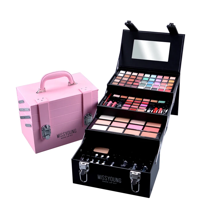 

wholesale All-in-one makeup brush set children's makeup toy set brush set makeup box professional brush mirror