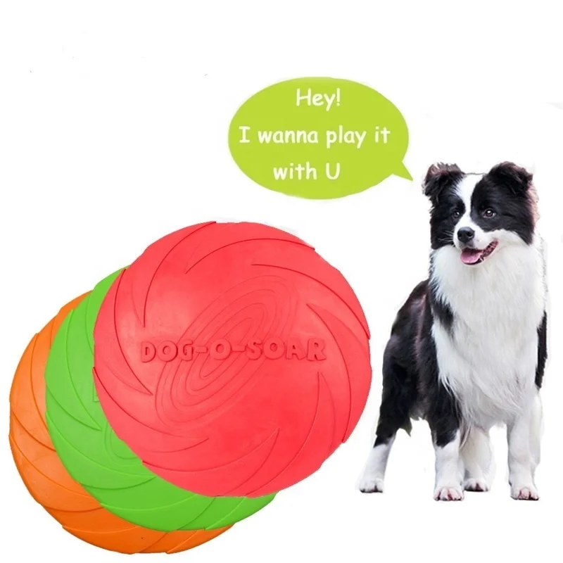 

outdoor interactive dog toy natural rubber pet dog fetch toy silicon dog fly disc