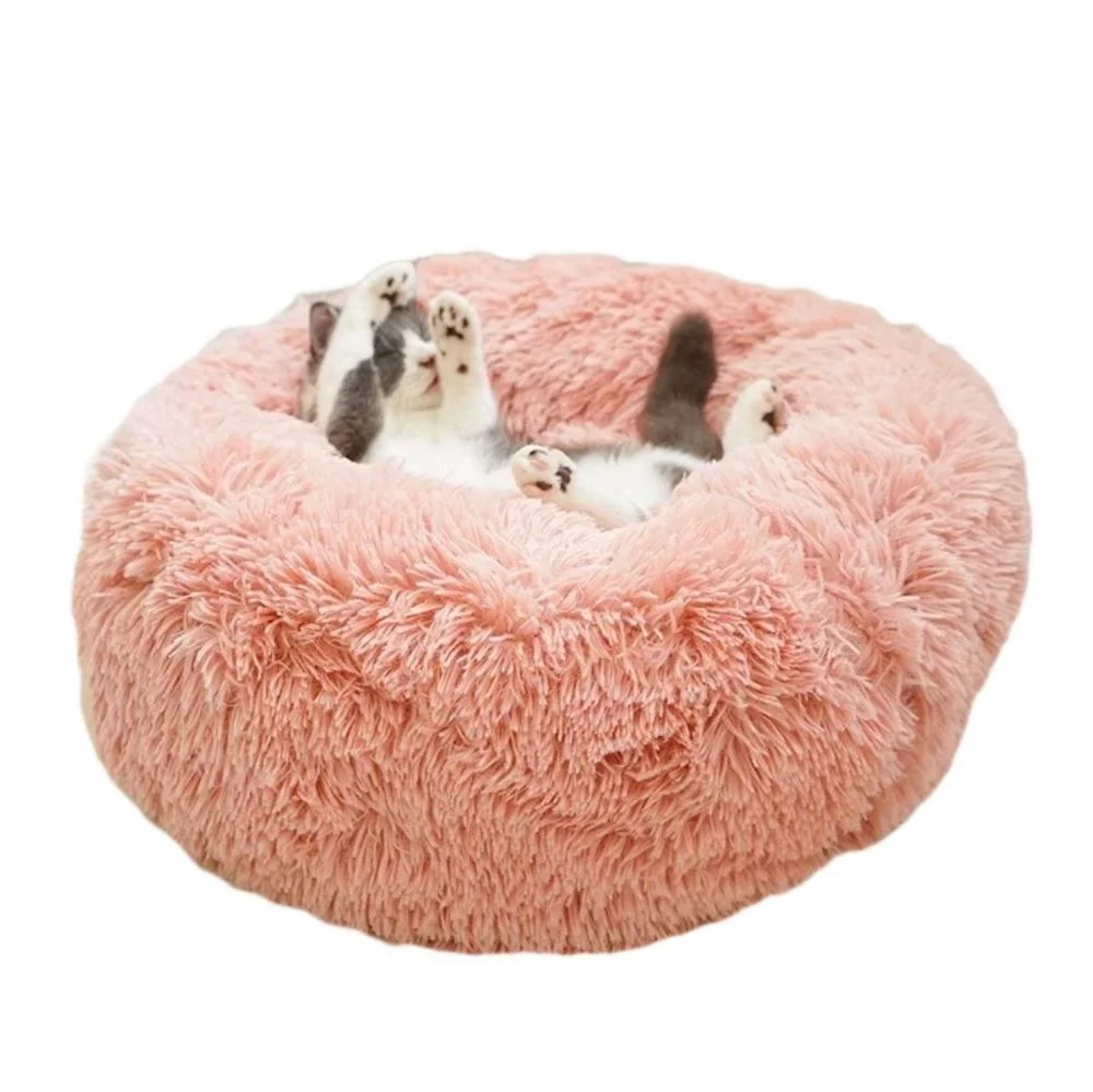 

DOKA Wholesale Custom Luxury Soft Plush Warm donut Pet Bed Cushion Sofa Cat Dog Bed