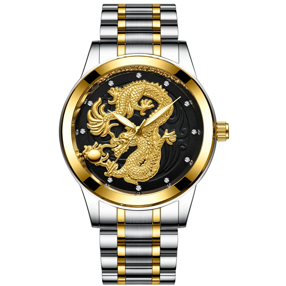 

Top Brand Chinese Manufacturer Shenzhen Lovers Watch Quartz Gold Dragon Montre Couple watch, Multiple color options