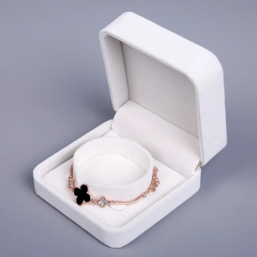 

4 sizes ring necklace bracelet red blue black white grey pink velvet gift packing jewelry boxes