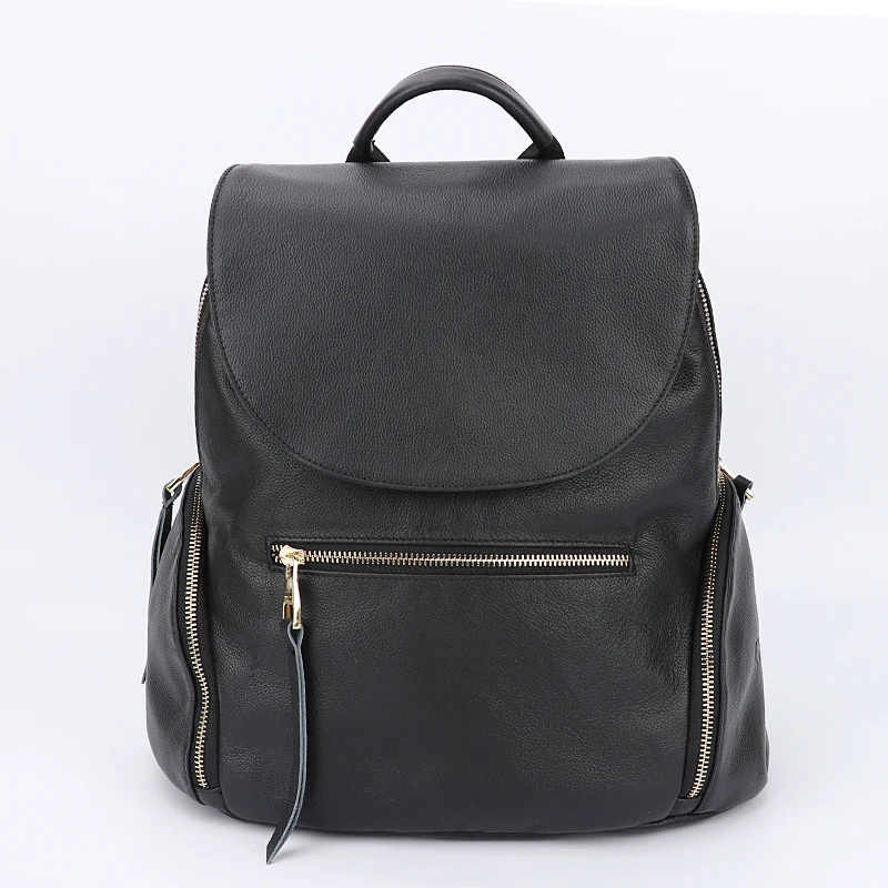 

Guangzhou OEM/ODM Genuine Full Grain Leather Women Backpack Fashion Black Backpack for Girl, Black/oem
