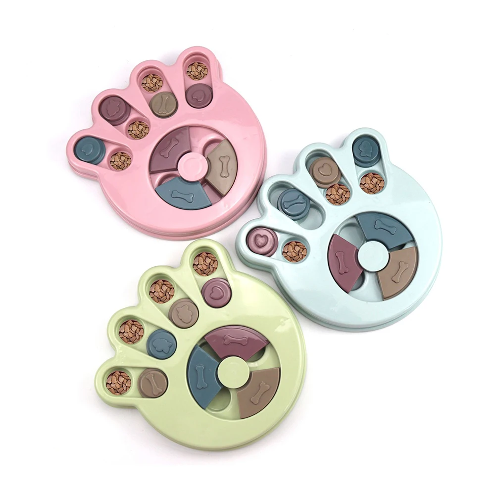 

ZMaker Pet Puzzle Toys Food Treats Twister Game Plate for Dog Slow Eating Interactive Training, Pink, blue, green