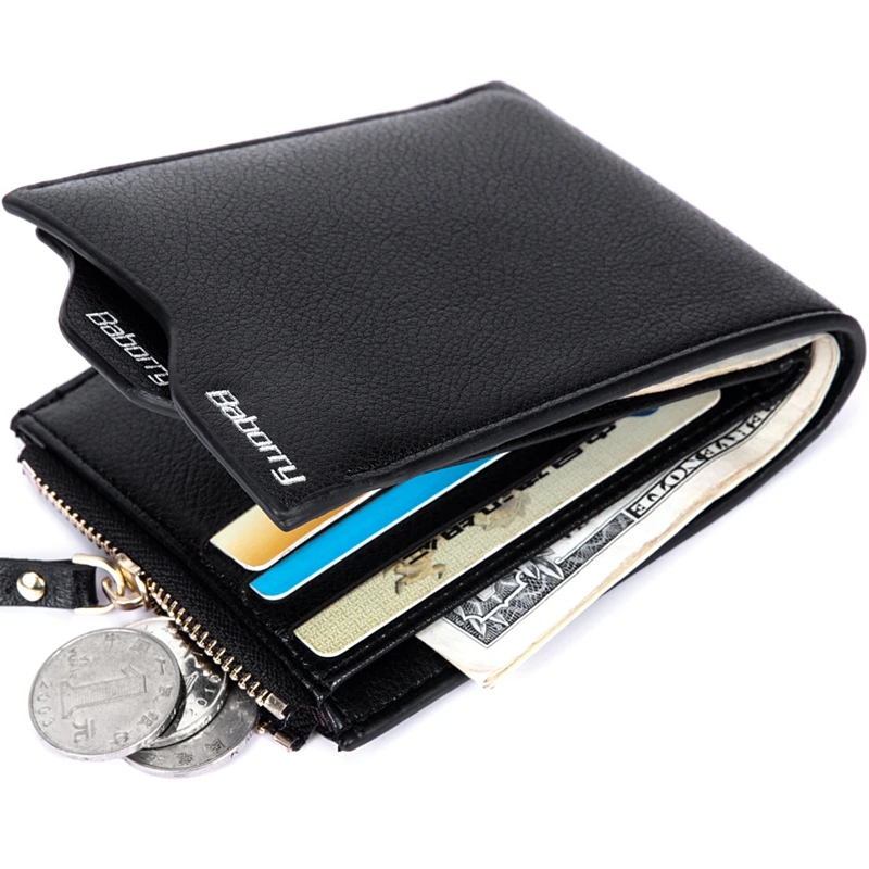 

Baborry New Arrival RFID Theft Protect Coin Bag Zipper Men Wallets Purses Wallets for Men with RFID Blocking Business Purse Card, 2colors for choice