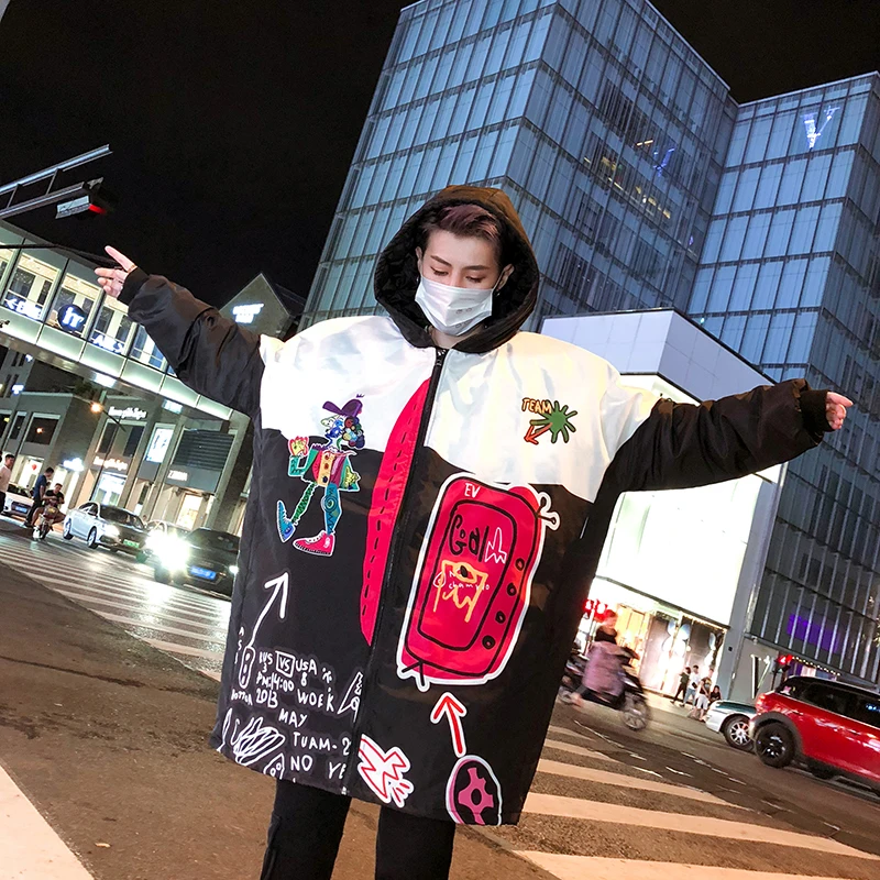 

Elva Quality streetwear custom rainbow color reflective jackets bubble men's hip hop coats, Colorful