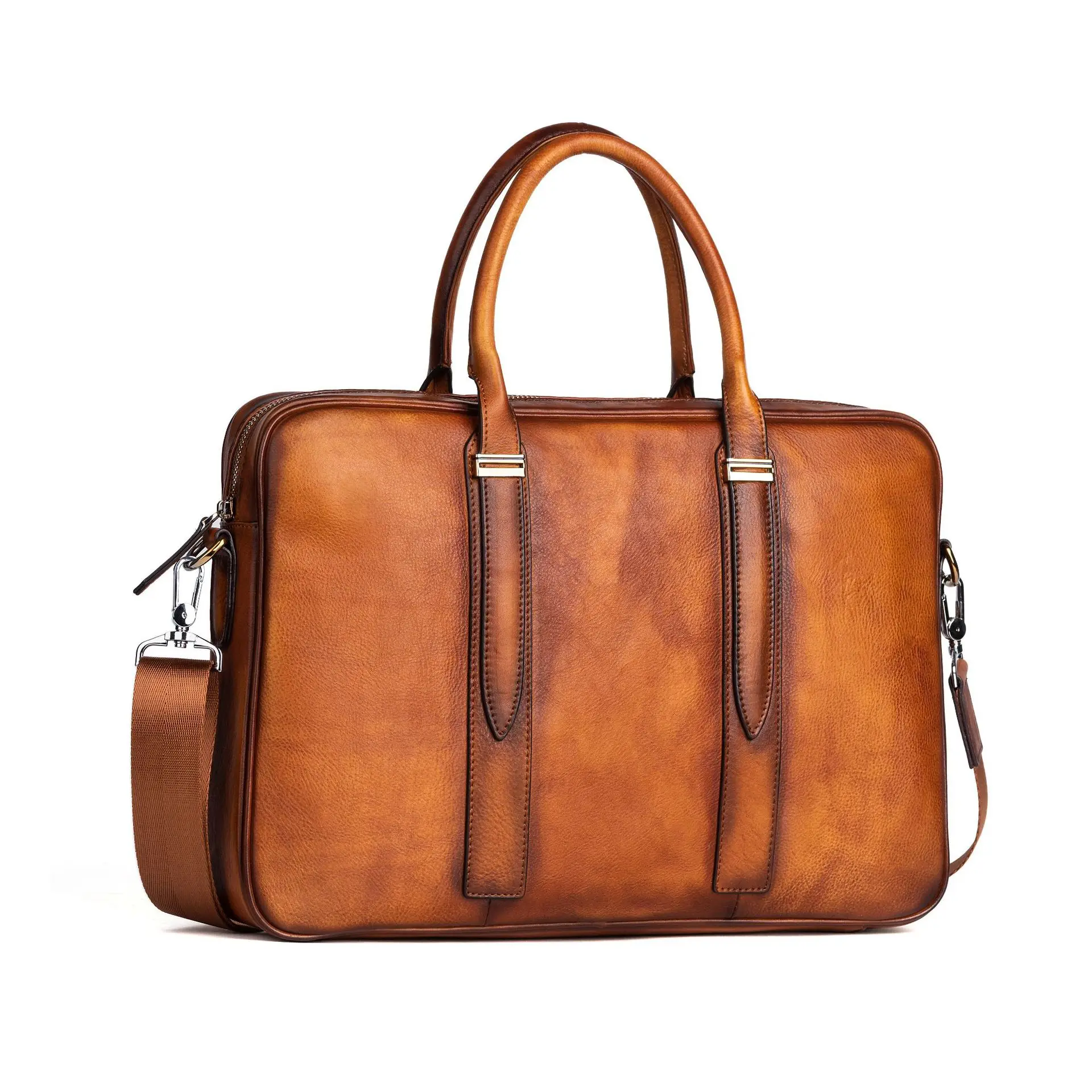 

Design Your Own Leather Handbag/Genuine Leather Handbag Italy For Men Leather Bag, Manual brush color