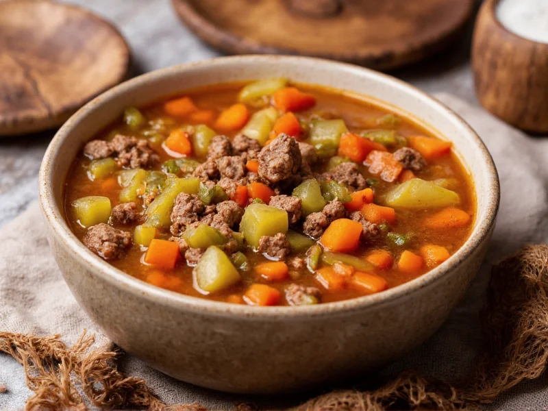 Classic Old Fashioned Vegetable Soup with Ground Beef Recipe