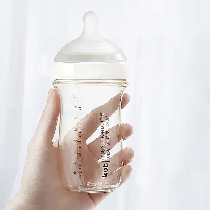 

KUB 2020 PPSU bottle food grade silicone infant feeding bottle BPA free baby milk bottle, White