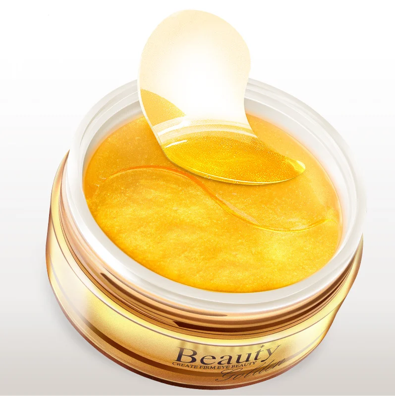 

2021 hot selling Private Lable Anti Wrinkle Gel Pads Moisture Firming Skin Crystal Gold Collagen Eye Facial Mask, Golden