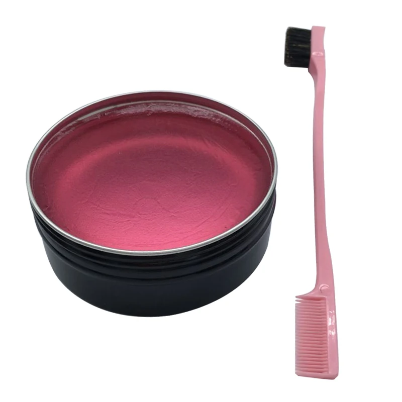 

150g custom edge control with private label water based extra hold women hair pomade, Pink, brown, and others