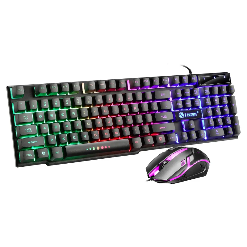 

Factory Price GTX300 Wired Colorful PC Desktop Computer Keyboard Mouse Combo Set Gaming Teclado Set, Black