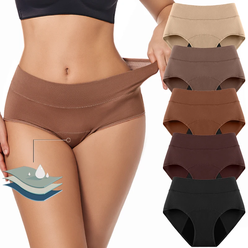 Factory Supply 2025 New High Waist Breathable 3Layers Period Underwear Women Menstrual Panties Culotte Menstruelle
