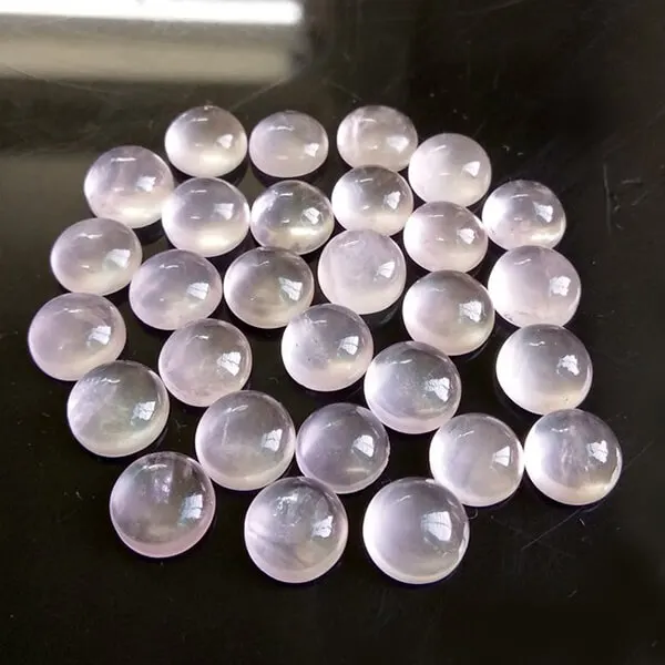

Natural Gemstone 8-20mm Size Rose Quartz Crystal Pink Round Cabochons For Jewelry Making