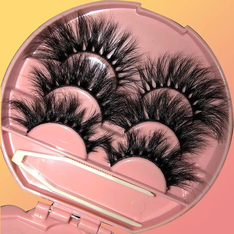 

Super quality real mink eyelash wholesale 100% Real Individual 3d Mink 25mm Eyelashes, Black
