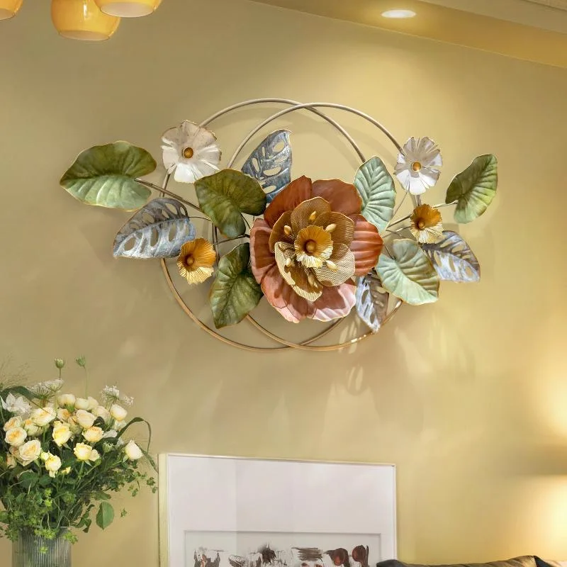 115x60 Flower Metal Home Art Wall Decor 3D Light Luxury Wall Hanging Decoration for Meeting Living Room Factory Price Wholesale