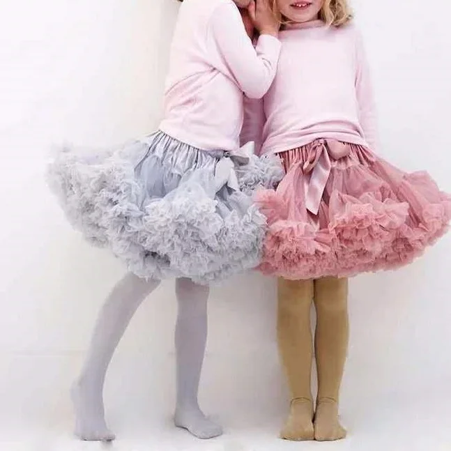 

Girls Fluffy 2-18 Years Chiffon Pettiskirt Solid Colors tutu skirts girl Stage Performance Dance Skirt Christmas Tulle Petticoat, Can be customized