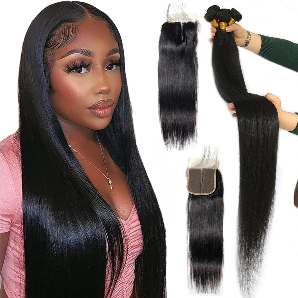 12A Raw Mink Human Hair Weave with Closures Cuticle Aligned Virgin Hair with Frontal Wholesale Brazilian Hair Bundle Vendor