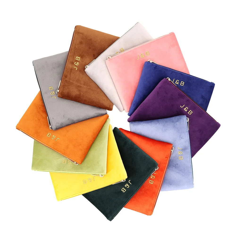 

Wholesale luxury beauty gift bag factory custom printed velvet jewelry pouches eco friendly make up bag packaging supplier