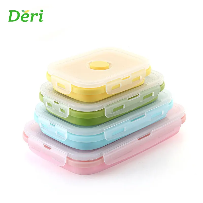 

OEM high quality 800mL silicone collapsible food storage containers