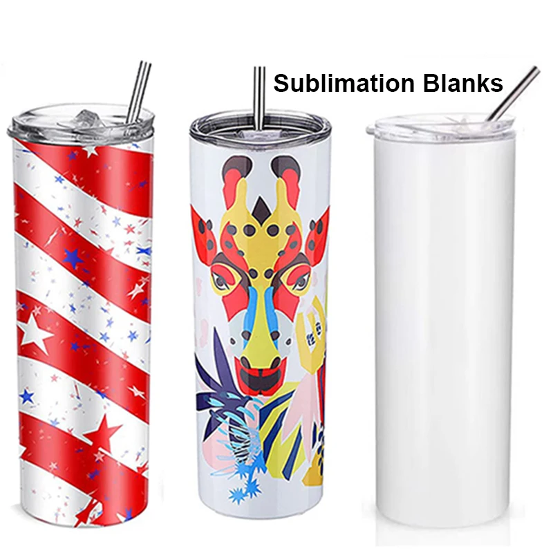 

Sublimation Tumblers Blanks White 20 oz Skinny Stright Straight 20oz 30oz 30 oz Stainless Steel Vacuum Insulated Cup Mug, White tumbler for sublimation