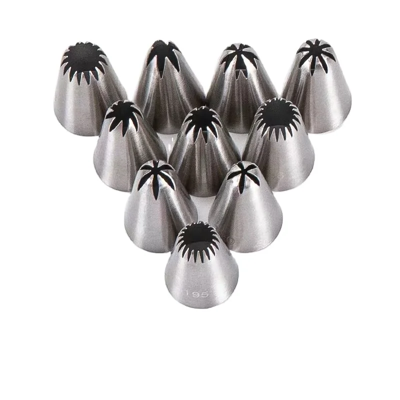 

304 Stainless Steel Russian Cake Decorating supplies Piping Tips Icing Nozzles Baking Tool Cake Decorating Tips Tools, Metallic color