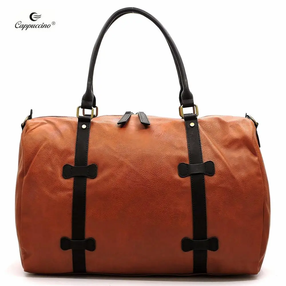 

China Manufactures Oem Fashion Gym Duffle Bags Faux Vegan Leather Travelling With Shoe Compartments, More colors are available