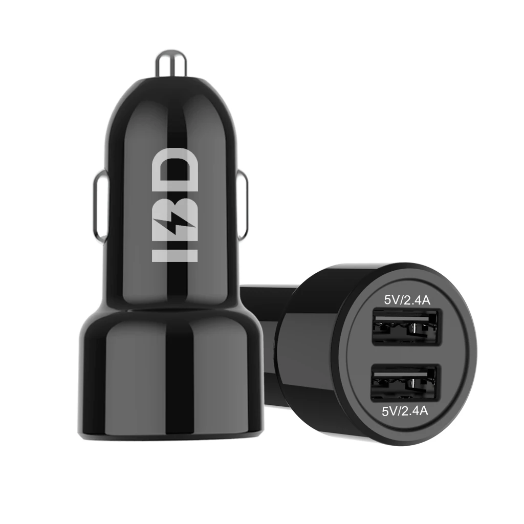 

IBD phone charger 24a dual port usb cargador coche 48 USB Car Charger 2 Port Fast Charging for Iphone, Black oem