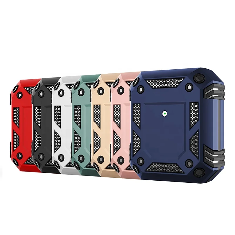 

Custom Logo Armor Suitcase TPU PC Shockproof Earphones Protective Cover Charging Headphones Case For Apple Airpods with Hook, Black, silver, blue, gold, pink, green, red