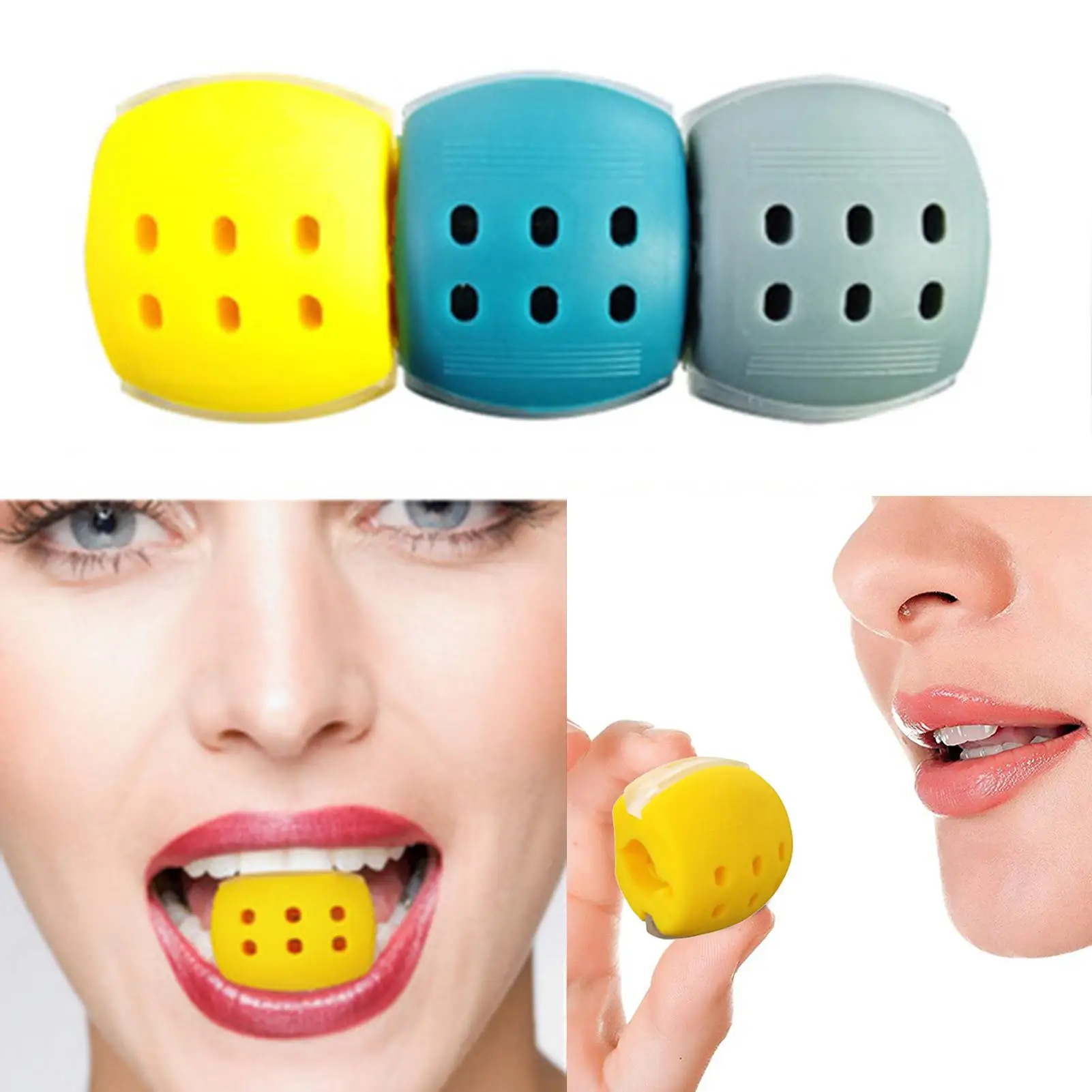 

Food-grade Silica Gel JawLine Exercise Chew Ball Muscle Training Fitness Ball Neck Face Toning Jaw Muscle Training