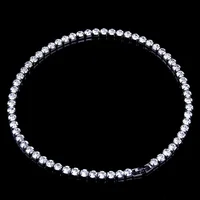 

3mm cubic zirconia silver tennis choker necklace for women