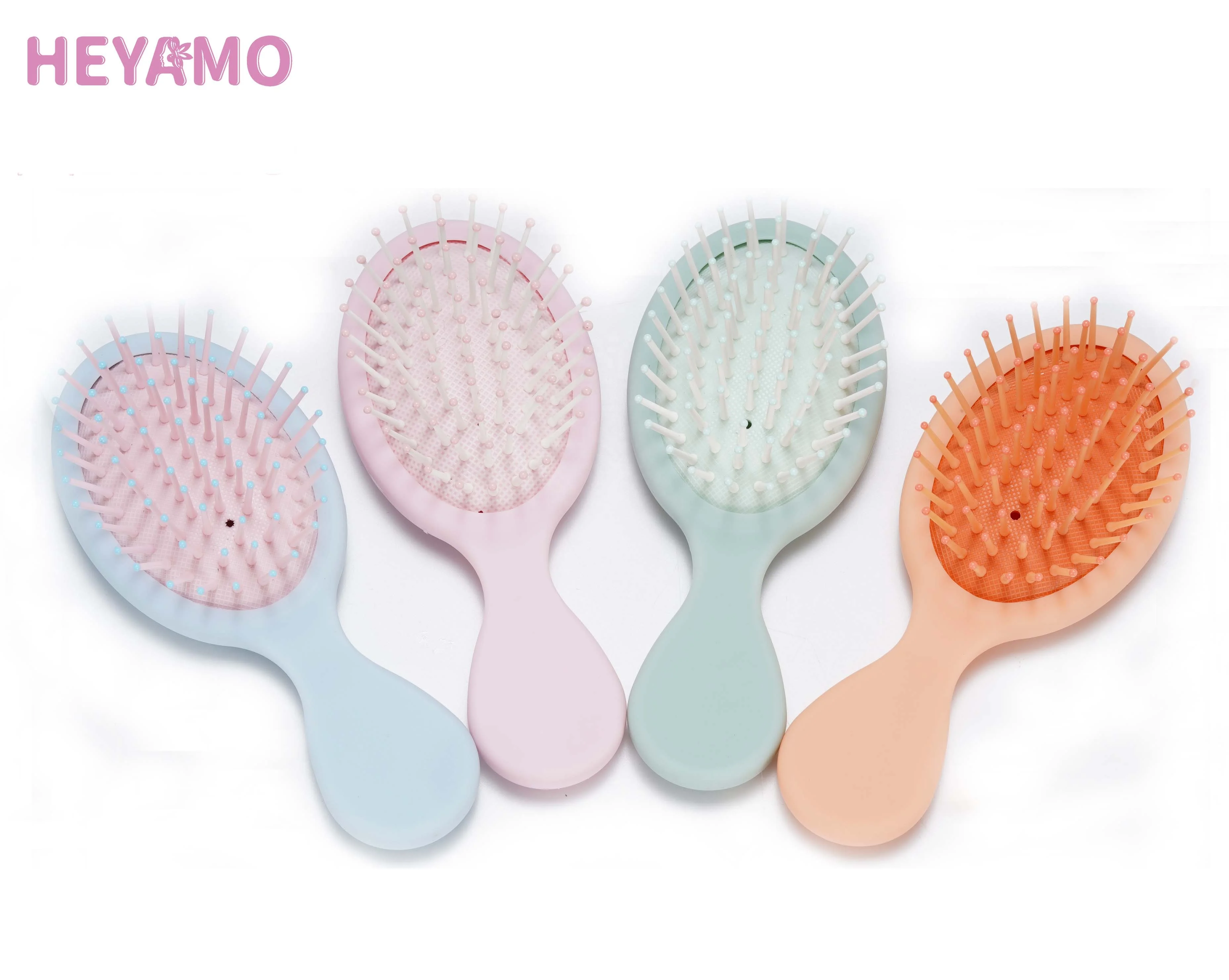 

HEYAMO Customised Peines Tangle Wet Baby Hair Brush Plastico Ninos Cepillos De Pelo Criancas Detangling Brush Private Label Sac
