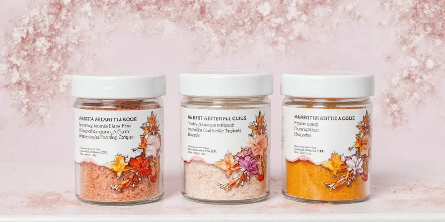 Kitchen shelf filled with jars of fancy salt