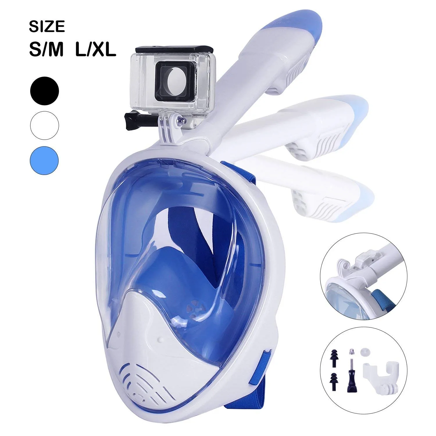 

2019 Amazon Top Seller Easybreath 180 full face Snorkel Mask anti fog diving mask with two snorkel