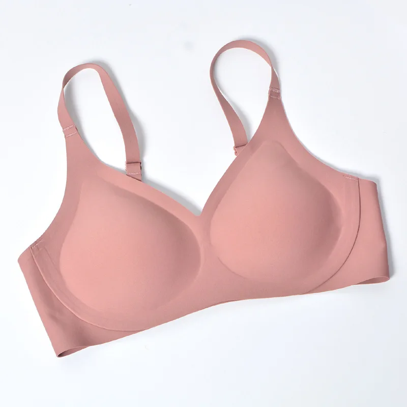 

Hot Sell Laser Cut Bonded Bra Invisible Seamless Sleep Bra Sports Yoga Wear Japan Sports Ice Silk Jelly Bra, 6 color as pictures