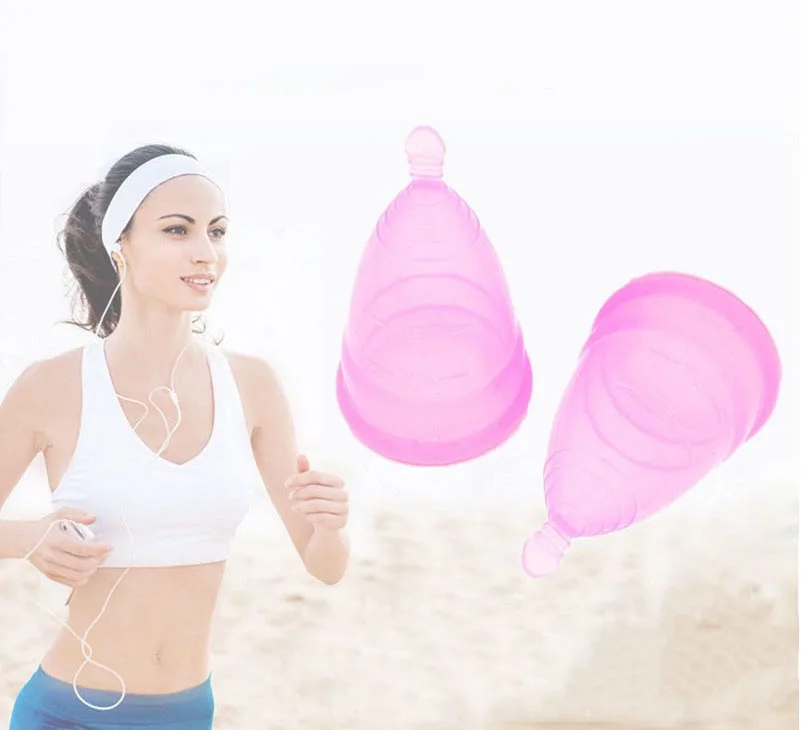 

Menstrual Silicone Foldable And Reusable Menstrual Cup, Pink/white/blue/purple