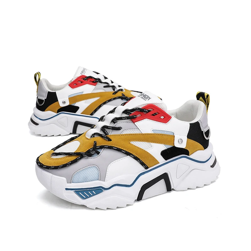 

Summer 2021 New Fashion Breathable Sport Shoes Zapatos Sneakers Running Casual Men Shoes, Black,white,yellow