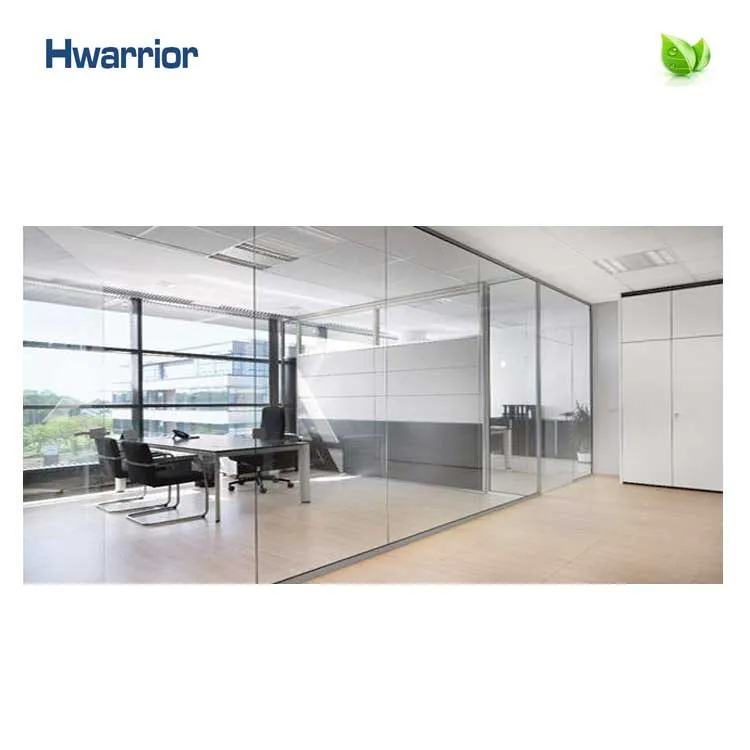 
2020 Hot selling customized sound proof safety aluminum tempered glass wall frameless partitions China factory direct sale 