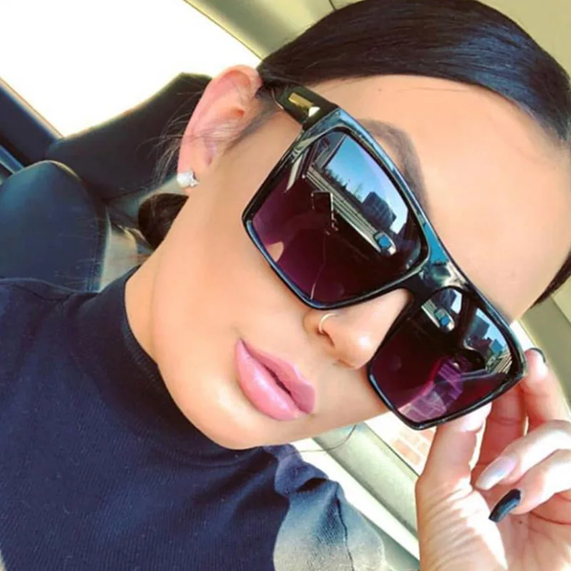 

Lmamba Trendy Designer Famous Brand Luxury Sun glasses Oversized Shades frame Big Square Sunglasses 2021 Women