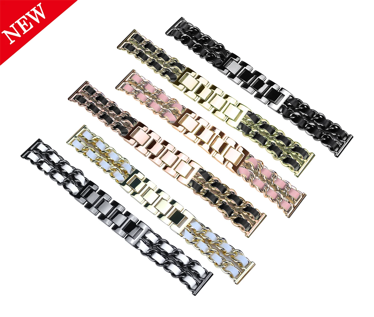 

New fashion chain link strap for versa 3 Wowen's Luxury Chain Stainless Steel Watch band for Fitbit Sense watch band strap