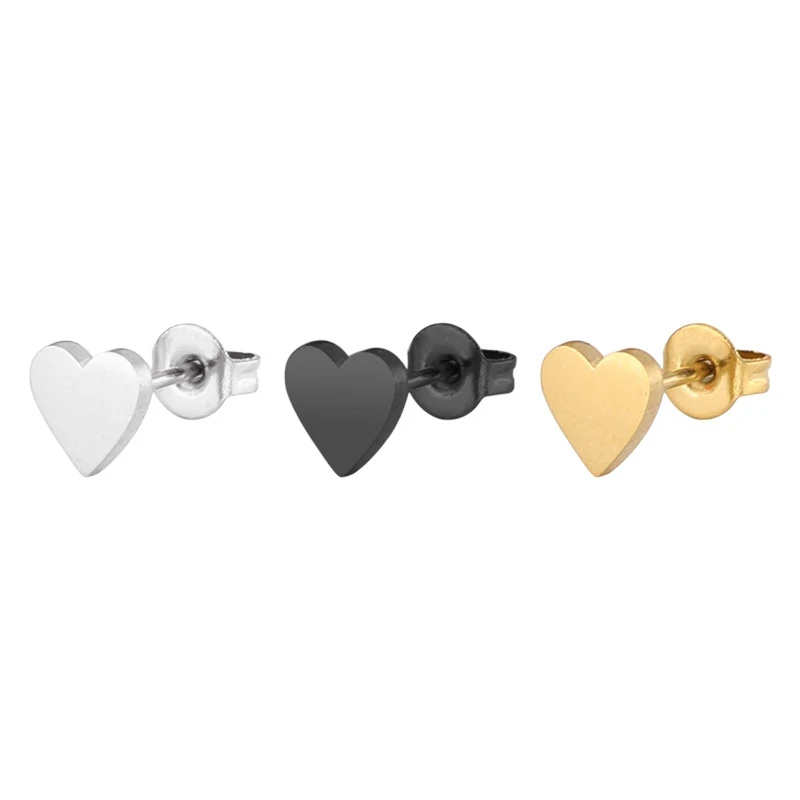 New fashionable party wear kawaii boys stud heart earring boys