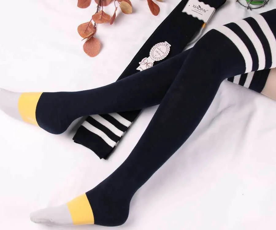 

Quick Dry Sustainable Black Regular Compression Thigh High Socks Over Knee Unisex Nylon Thigh High