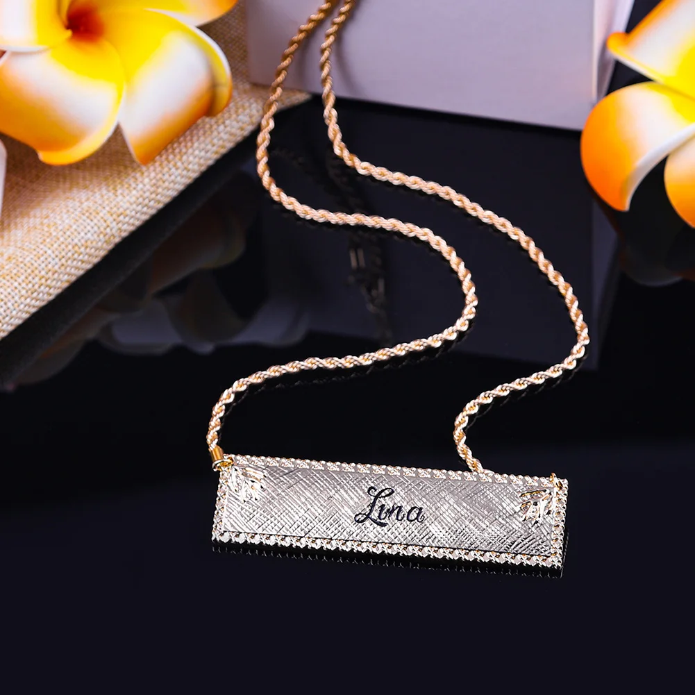 

Cring Coco Personalized Name Plate polynesia jewelry 14k gold jewelry wholesale hawaiian jewelry custom Name necklaces