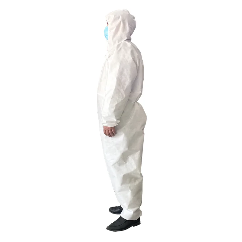 
IG0618-3 / 20200705 Cheapest White Coverall Dustproof Microporous Biology Antistatic Suit 