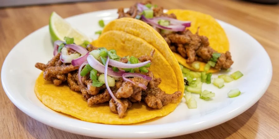 Dipping the taco in consomme