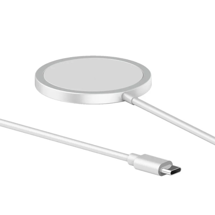 

Universal magnetic qi standard fast charge wireless phone charger, White