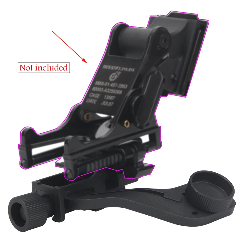 

Tactical Night Vision Scope Base Mount Adapter Bracket for Helmet PVS 14 Pulsar GS 1X20, Black