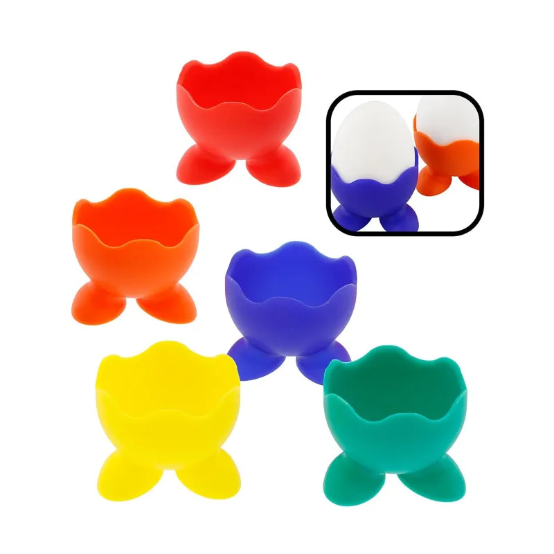 

Silicone Egg Cup Holder Rainbow Serving Cups -Dishwasher Safe