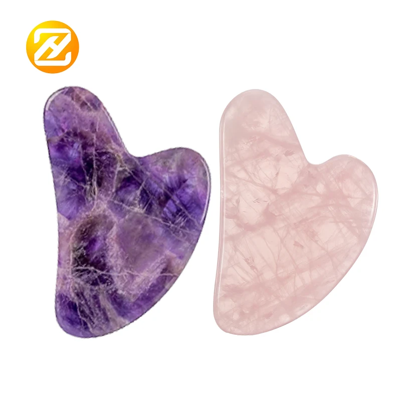 

High quality 100% natural heart obsidian gua sha jade stone rose crystal heart gua sha tool
