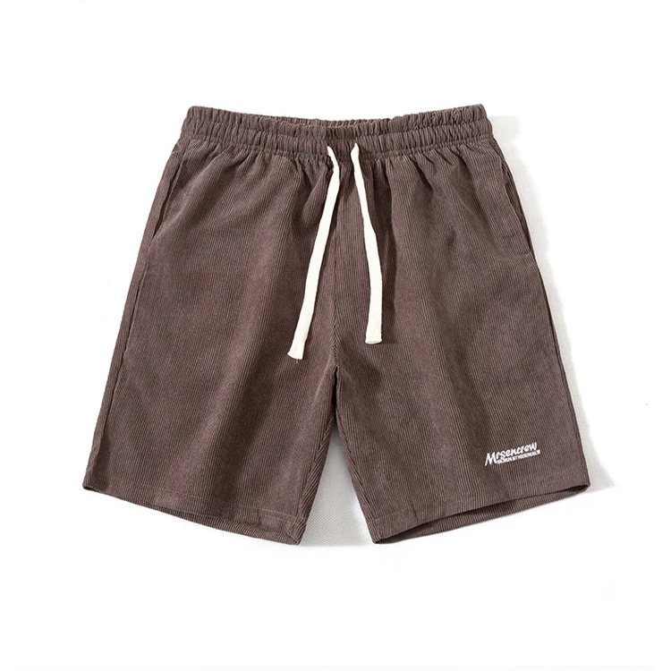 

Summer quick dry Retro corduroy shorts Vacation high waisted Casual Shorts